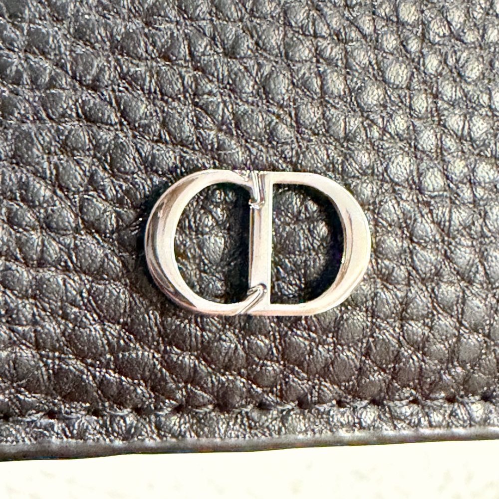 Dior Parfums Black Textured Leather Card Holder with dust bag - NIB - Picture 5 of 13